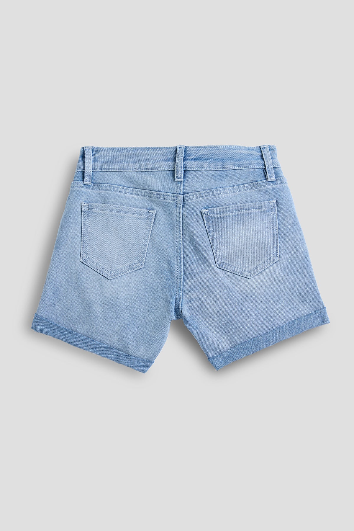 Girls Basic 5 Pocket Denim Short with Cuff, Pack of 12