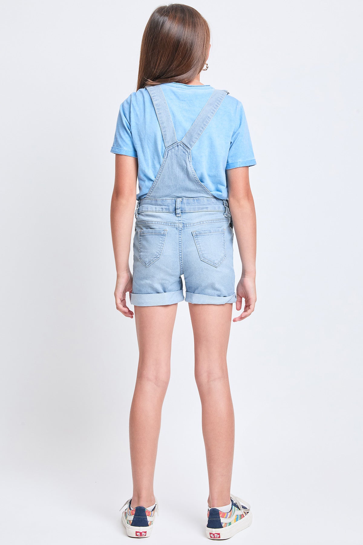 Girls Bib Cuffed Shortalls, Pack of 6