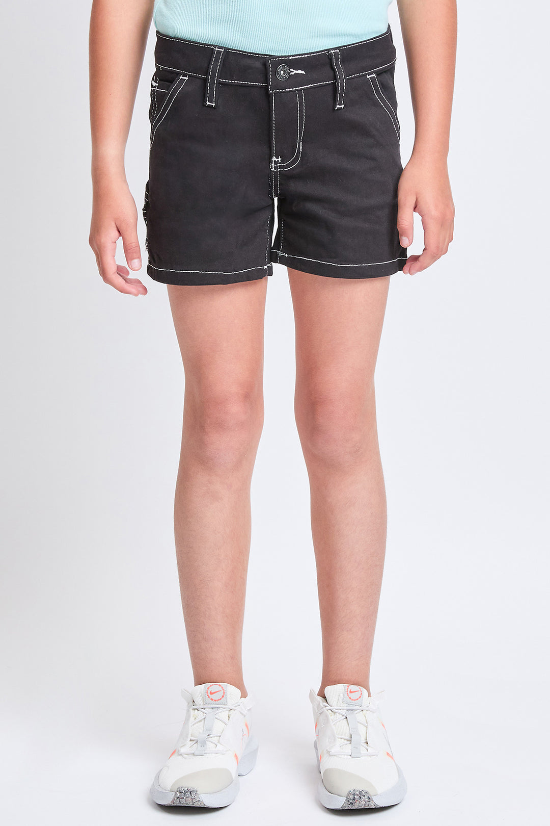 Girls Contrast Stitch Carpenter Shorts, Pack of 12 from YMI