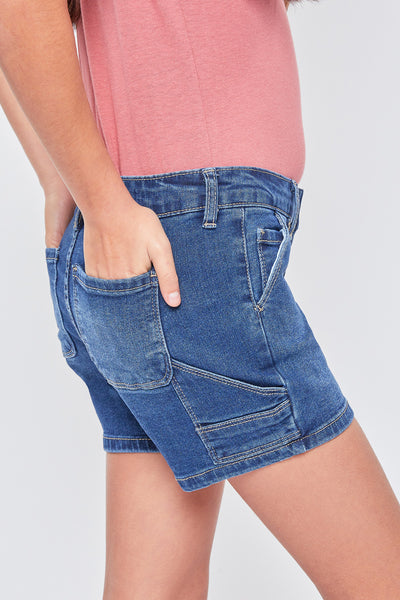 Girls Carpenter Shorts With Hammer Loops