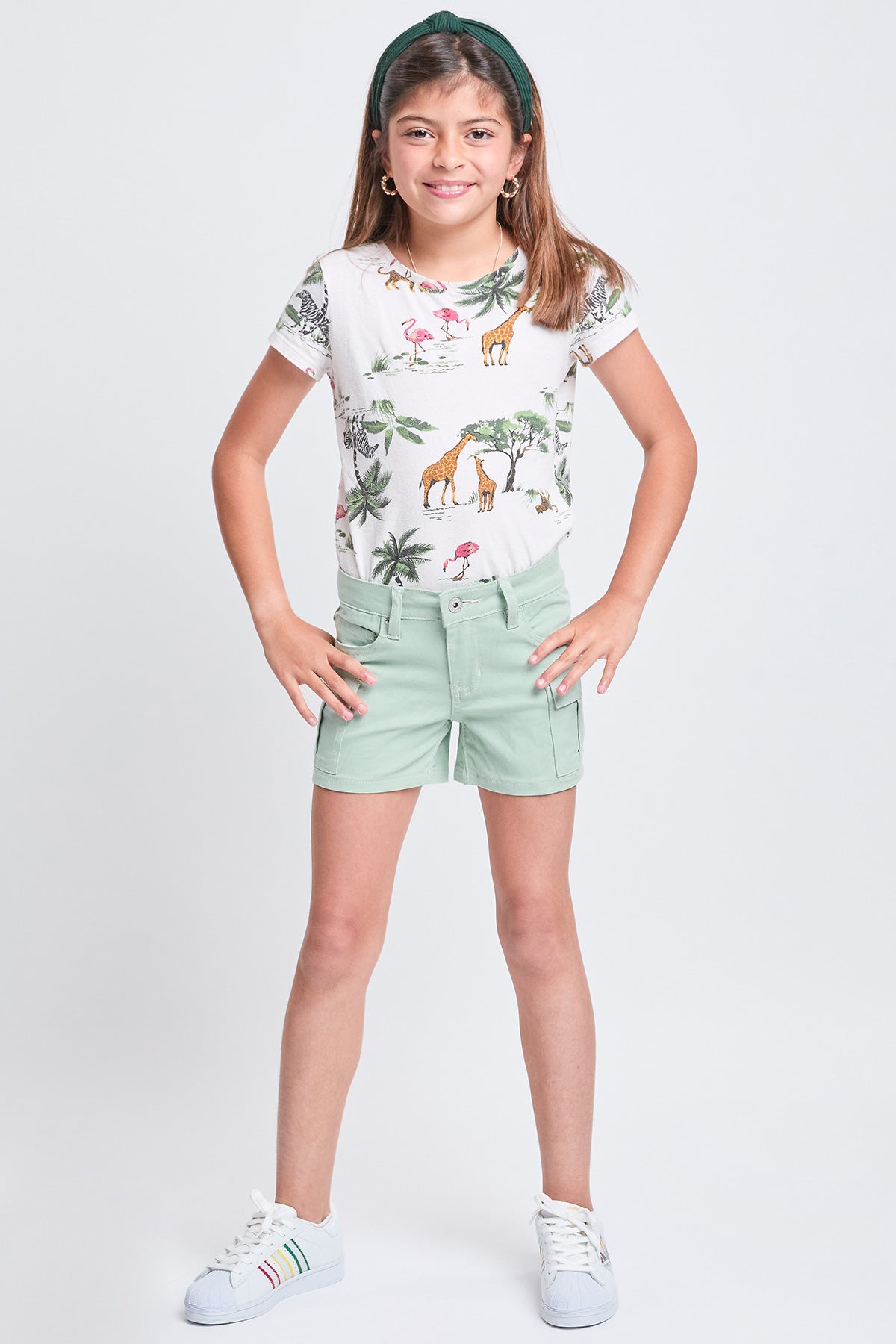 Girls Twill Cargo Shorts, Pack of 12