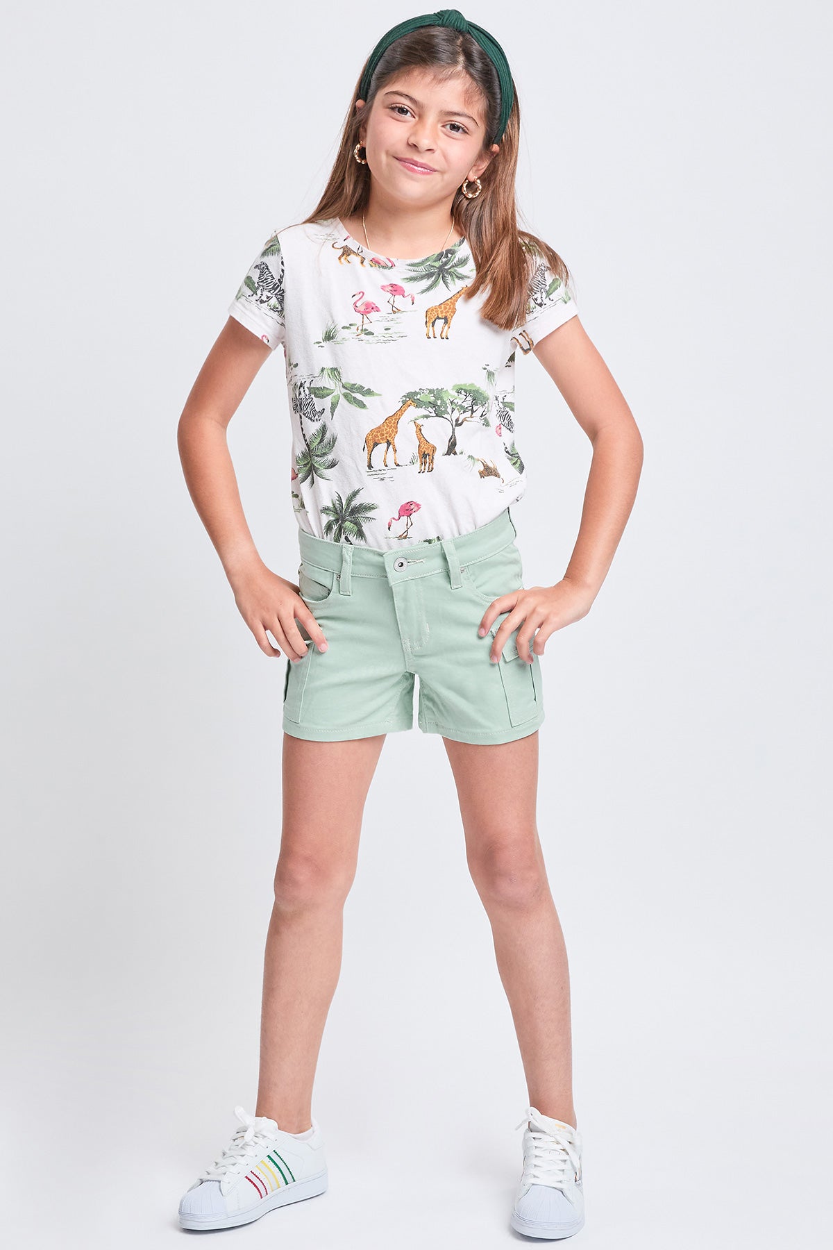 Girls Twill Cargo Shorts, Pack of 12