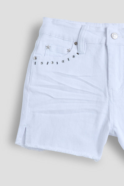 Girls Rhinestone and Fray Hem Short, Pack of 12