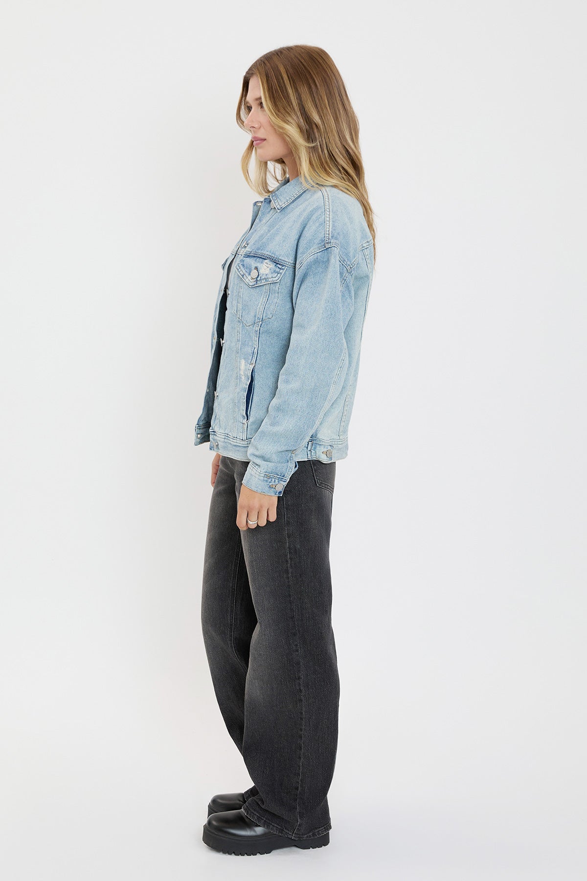 Oversized Boyfriend Denim Jacket , Pack Of 6