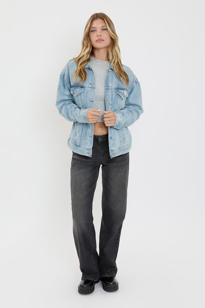 Oversized Boyfriend Denim Jacket , Pack Of 6
