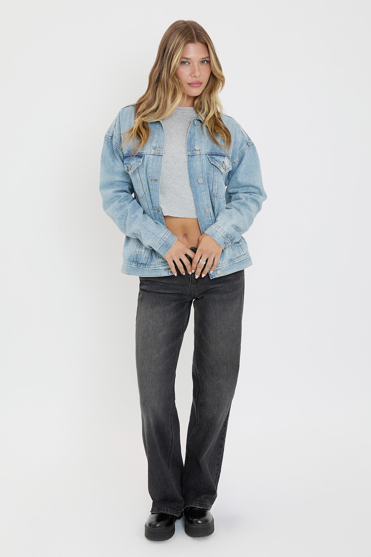 Oversized Boyfriend Denim Jacket , Pack Of 6