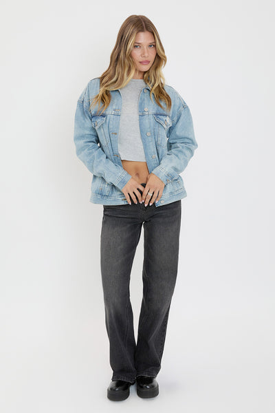 Oversized Boyfriend Denim Jacket , Pack Of 6