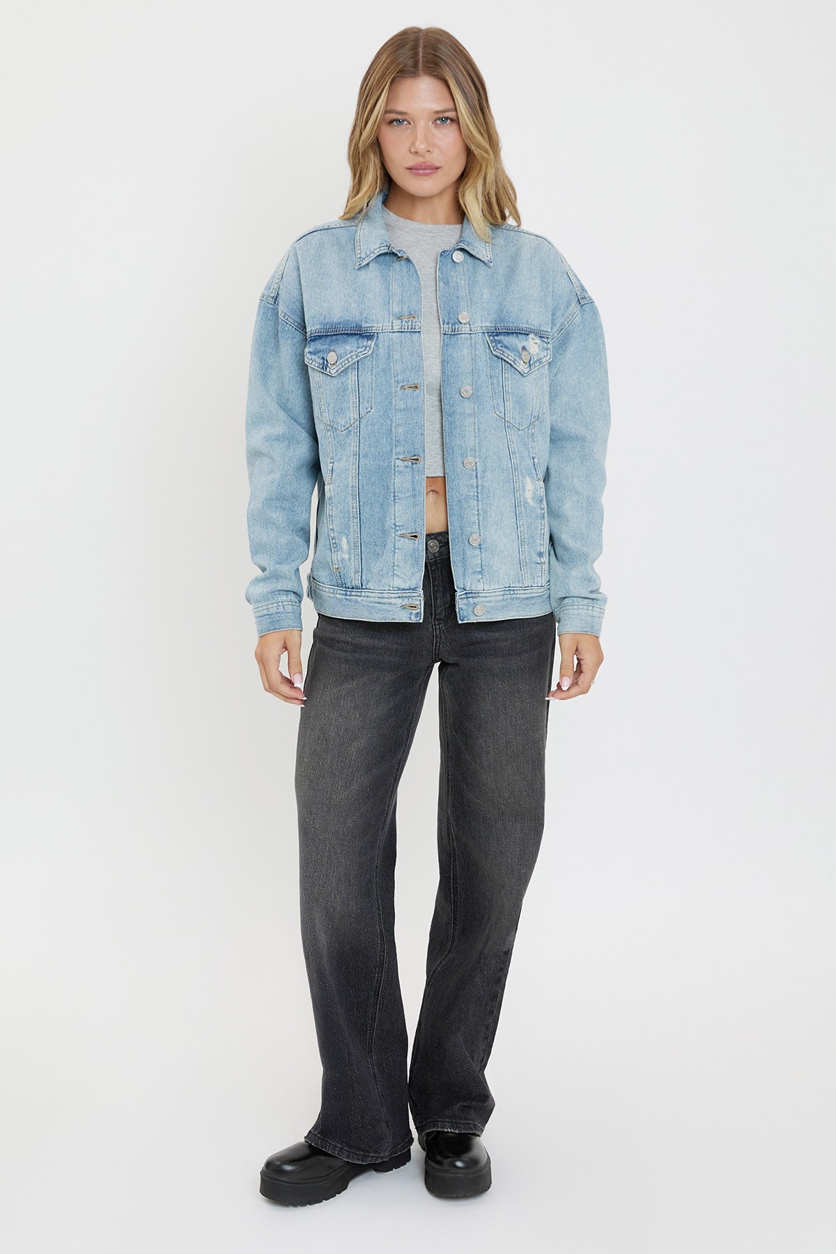 Oversized Boyfriend Denim Jacket , Pack Of 6