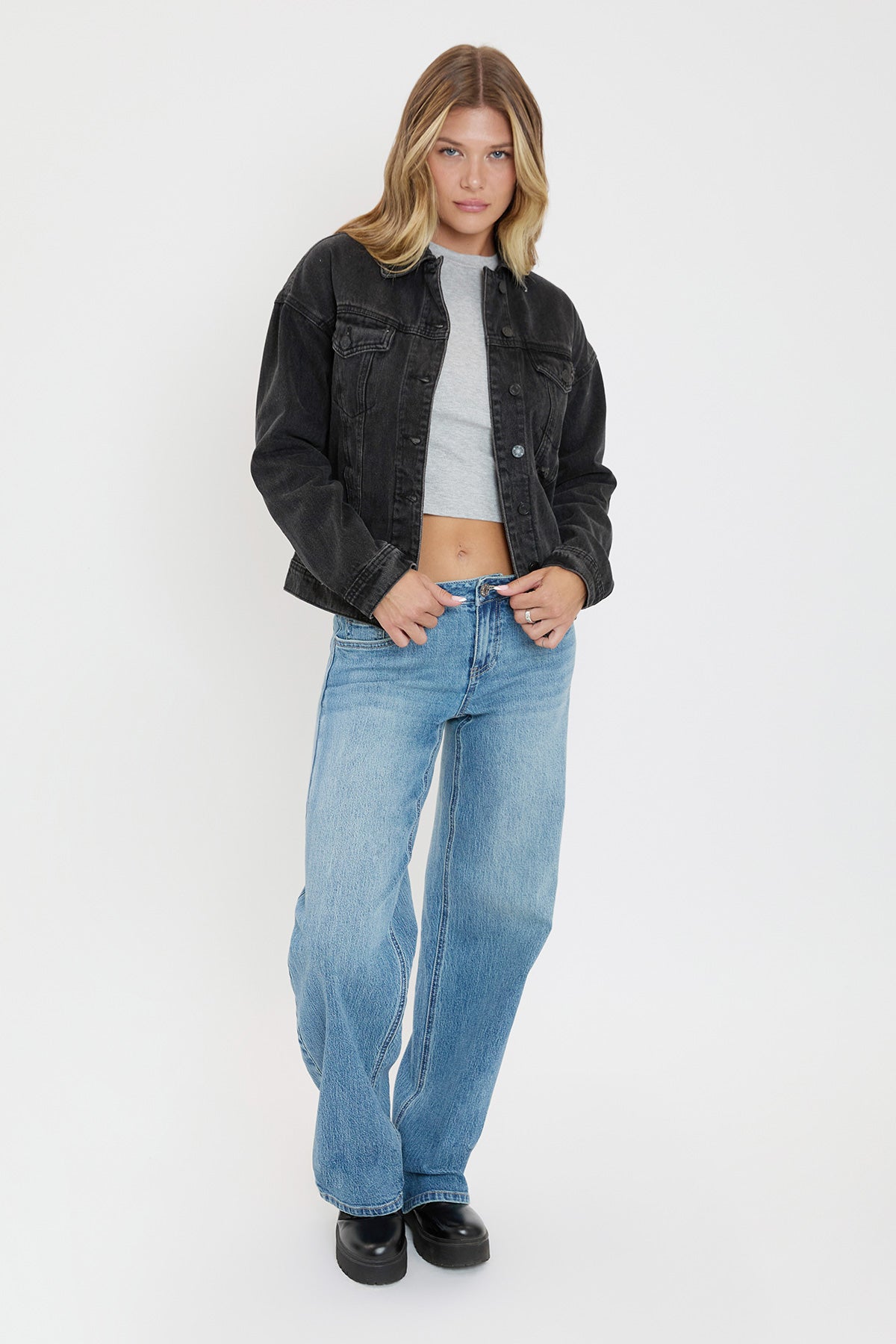 Oversized Boyfriend Denim Jacket , Pack Of 6