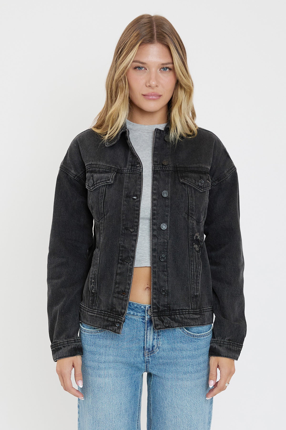 Oversized Boyfriend Denim Jacket , Pack Of 6