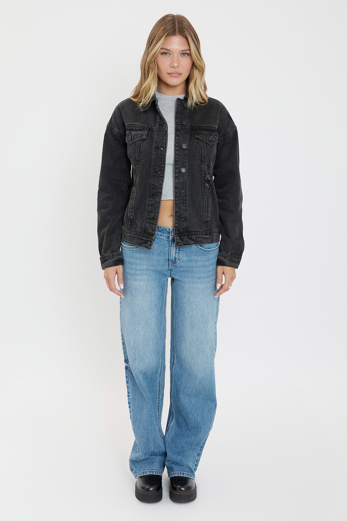 Oversized Boyfriend Denim Jacket , Pack Of 6