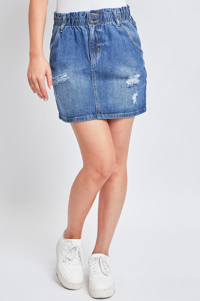 Junior Denim Skirt With Paperbag Waistband, Pack of 6