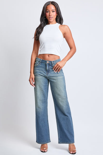 Junior High Rise Relaxed Wide Leg Light Weight Rigid Jeans, Pack of 12