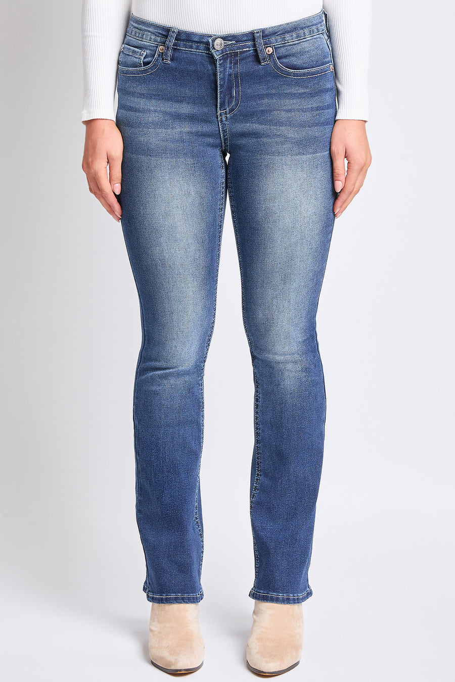 Junior Mid Rise Clean Hem Premium Stitch Bootcut Jeans, Pack of 12