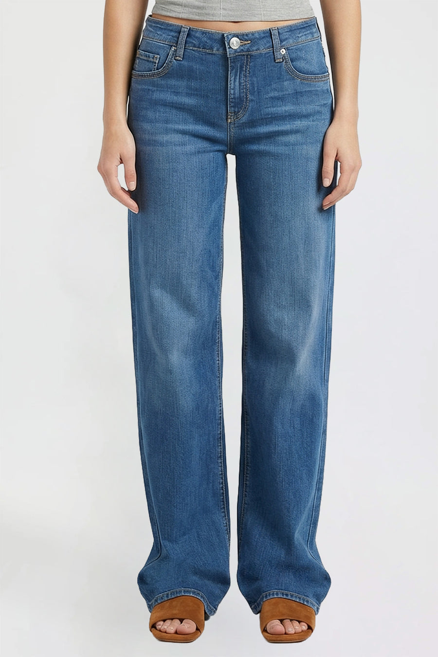 Junior Luxe Wide Leg Britney Low Rise Jeans, Open Pack