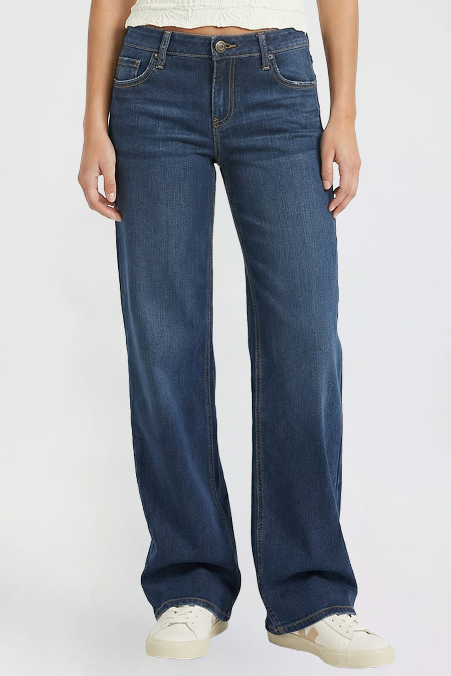 Junior Luxe Wide Leg Britney Low Rise Jeans, Open Pack