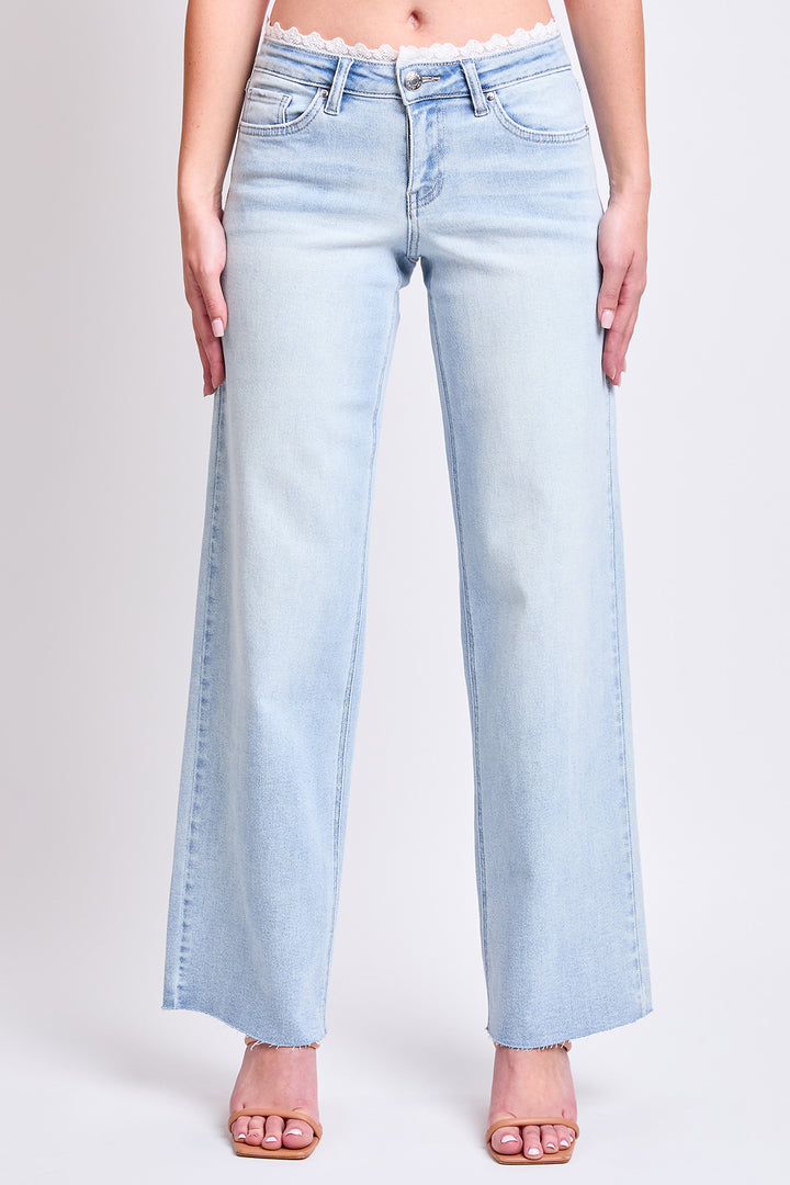 Low Rise Lace Trim Wide Leg Jean, Pack of 12 from YMI – YMI Low Rise Lace Trim Wide Leg Jean, Pack of 12 from YMI – YMI