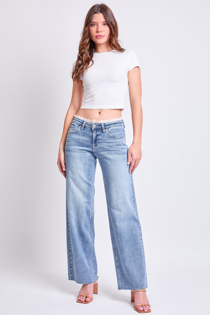 Low Rise Lace Trim Wide Leg Jean, Pack of 12 from YMI – YMI Low Rise Lace Trim Wide Leg Jean, Pack of 12 from YMI – YMI
