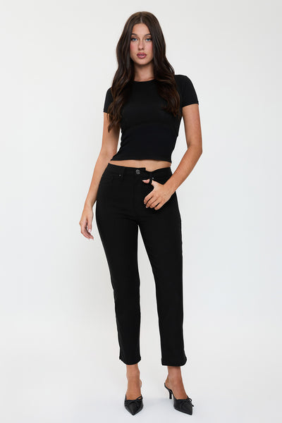 High Rise Hyperstretch Cropped Straight Pants, Pack of 6
