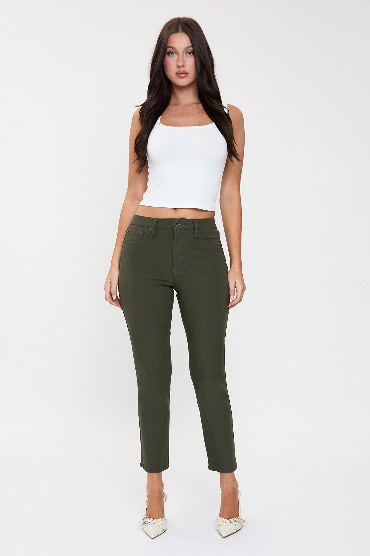 High Rise Hyperstretch Cropped Straight Pants, Pack of 6