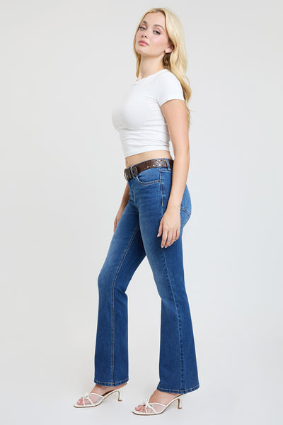 Mid Rise Belted Bootcut Jeans- Brown Belt, Pack of 12