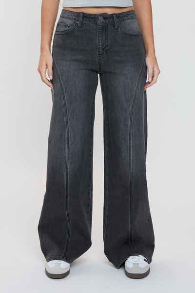 Bella Relaxed Rise Wide Leg Jeans with Seaming Detail, Pack of 12