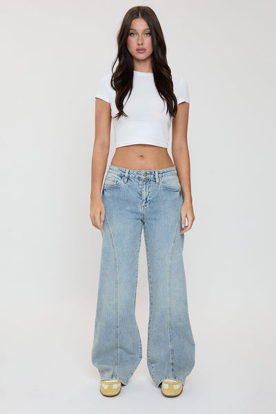 Bella Relaxed Rise Wide Leg Jeans with Seaming Detail, Pack of 12