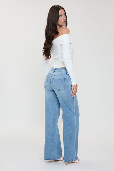 Bella Asymmetrical Relaxed Rise Wide Leg Jeans, Pack of 12