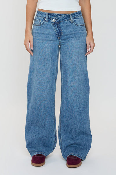 Bella Asymmetrical Relaxed Rise Wide Leg Jeans, Pack of 12