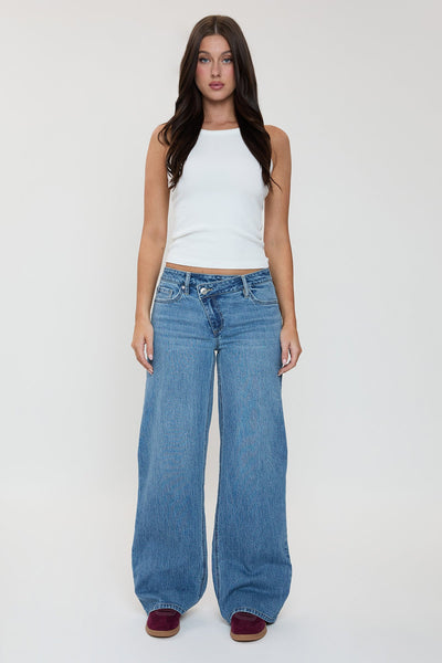 Bella Asymmetrical Relaxed Rise Wide Leg Jeans, Pack of 12