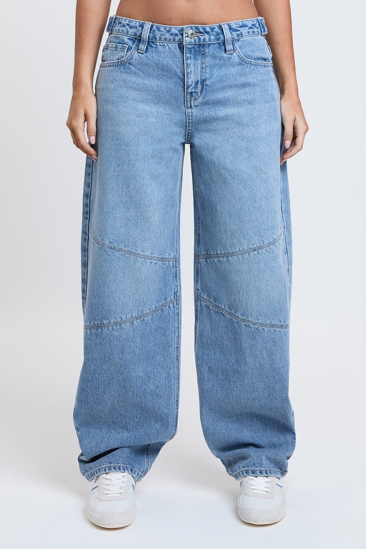 Moto Baggy Barrel Jeans with Seam Detail, Pack of 12