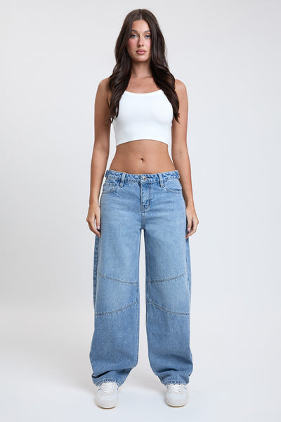 Moto Baggy Barrel Jeans with Seam Detail, Pack of 12
