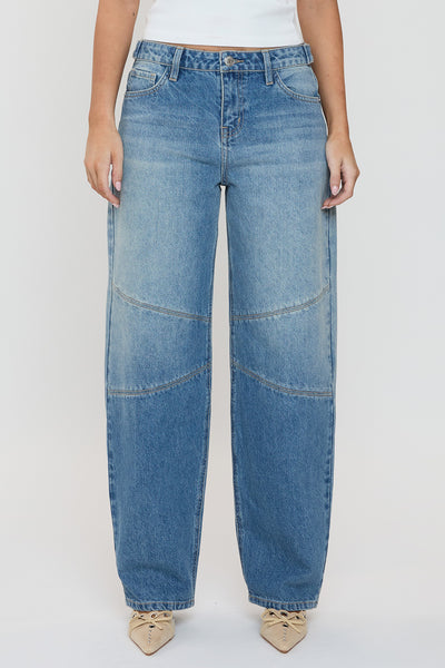 Moto Baggy Barrel Jeans with Seam Detail, Pack of 12