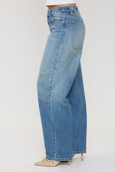 Moto Baggy Barrel Jeans with Seam Detail, Pack of 12