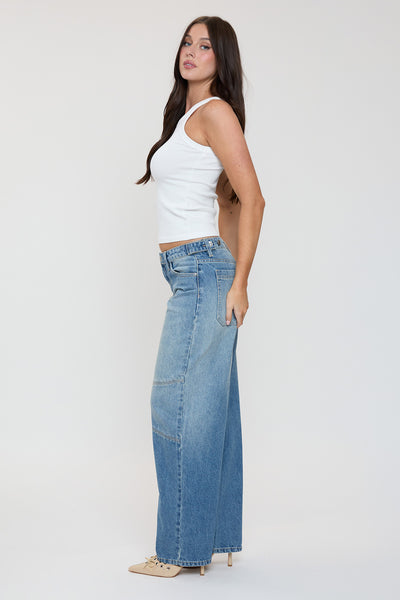 Moto Baggy Barrel Jeans with Seam Detail, Pack of 12