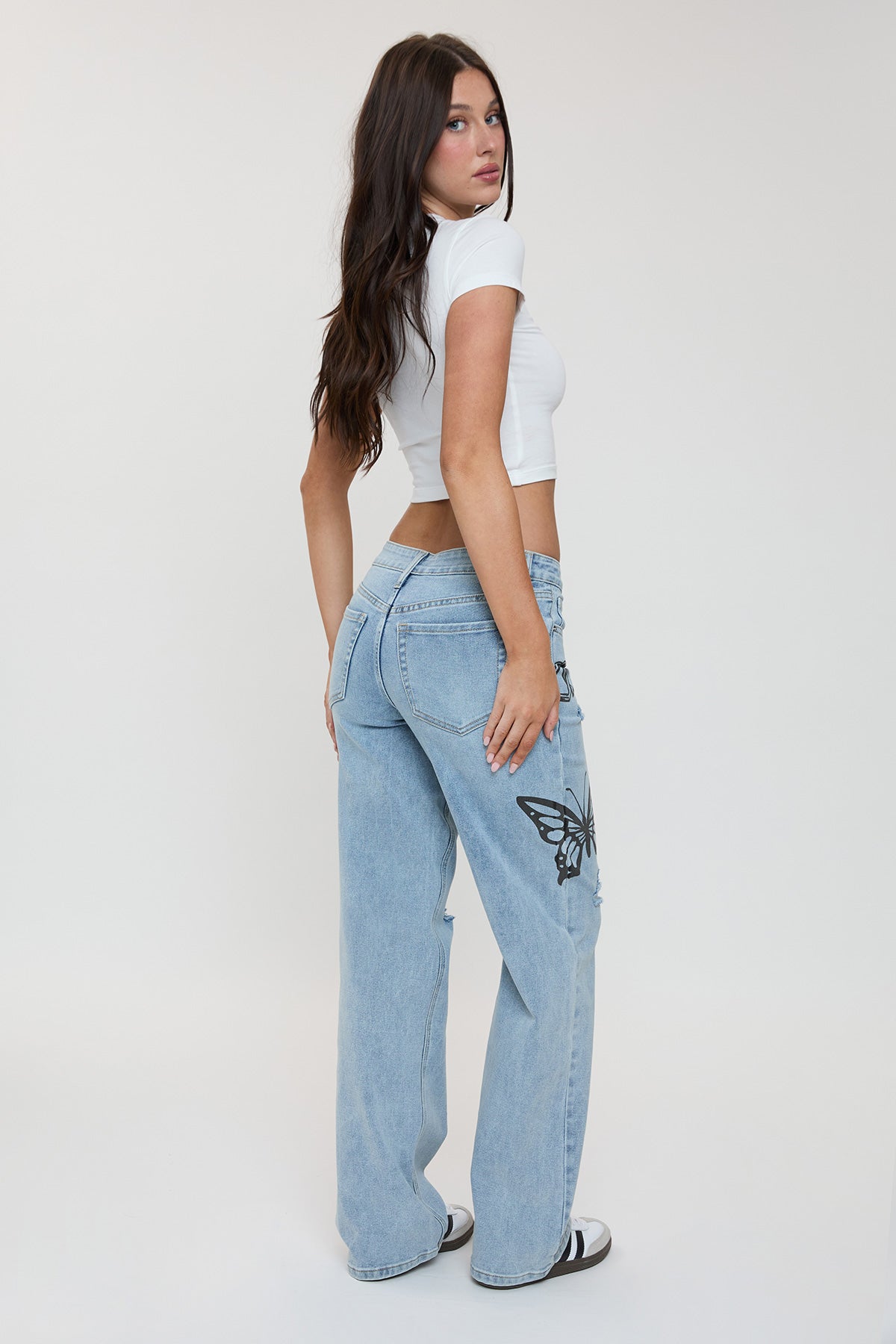 Brittany Low Rise Wide Leg Jeans with Tattoos, Pack of 12
