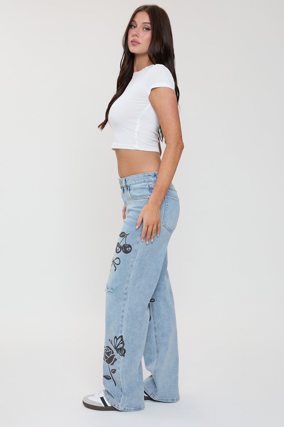 Brittany Low Rise Wide Leg Jeans with Tattoos, Pack of 12