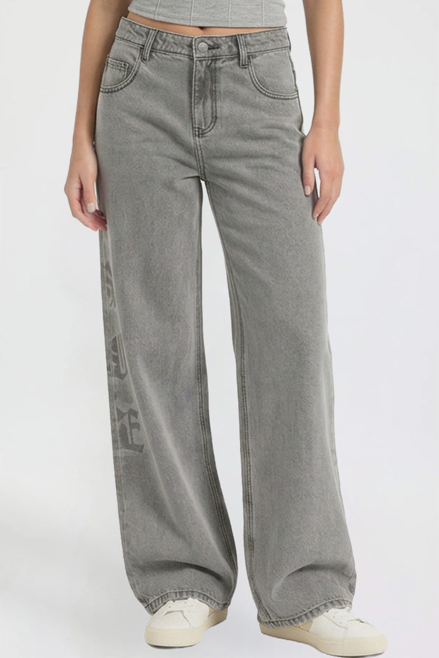 Junior Relaxed Super Wide Love Print Jeans, pack of 12