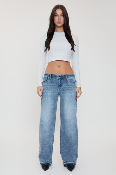 Brittany Low Rise Release Hem Straight Leg Jeans, Pack of 12