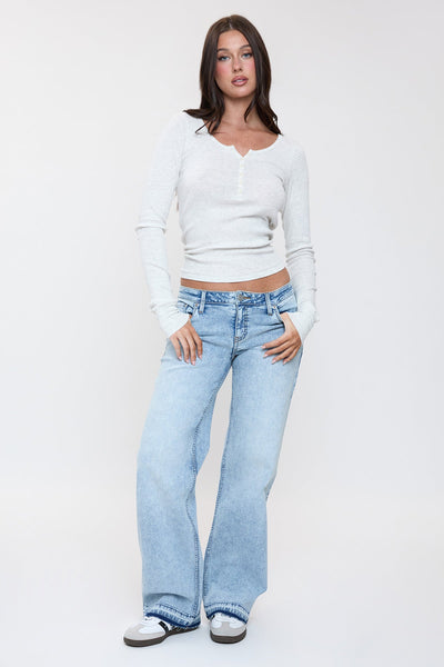 Brittany Low Rise Release Hem Straight Leg Jeans, Pack of 12