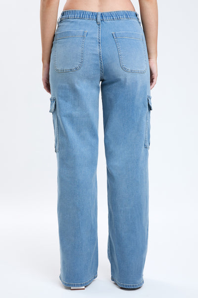 Junior Elastic Waist Straight Leg Cargo Jean, Pack of 6
