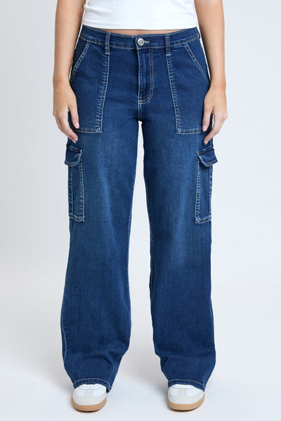 Junior Elastic Waist Straight Leg Cargo Jean, Pack of 6