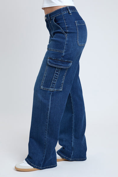 Junior Elastic Waist Straight Leg Cargo Jean, Pack of 6
