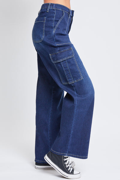 Junior Elastic Waist Straight Leg Cargo Jean, Pack of 6