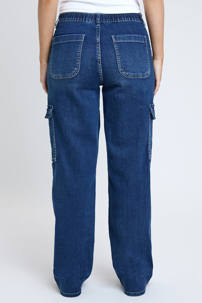 Junior Elastic Waist Straight Leg Cargo Jean, Pack of 6