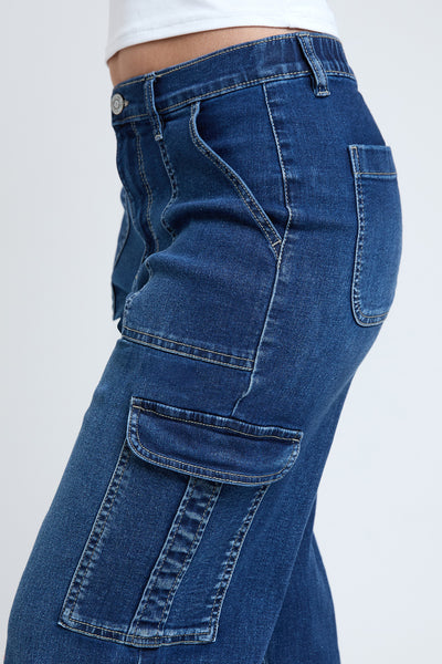 Junior Elastic Waist Straight Leg Cargo Jean, Pack of 6