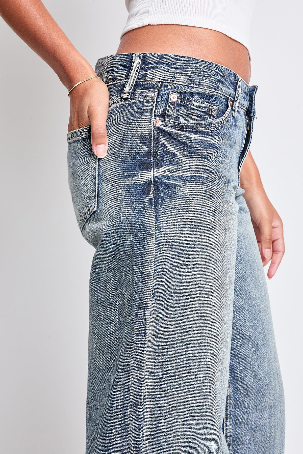 Low Rise Wide Leg Rigid Jeans, Pack of 12