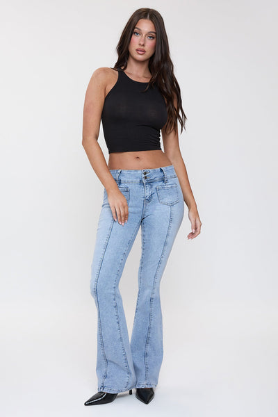 Mid Rise Patch Pocket Flare Jeans, Pack of 12