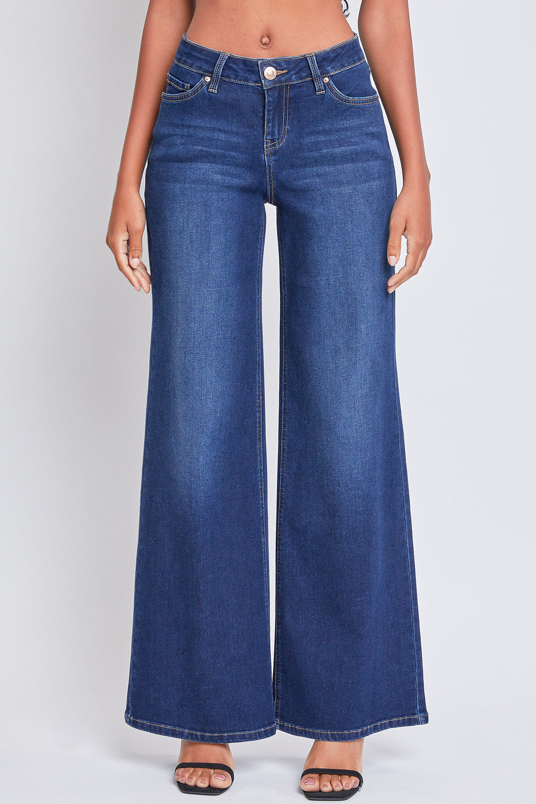 GLOWNY 901 Low-Rise Wide Leg Jeans - Deep Blue