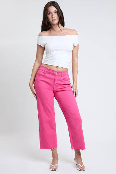Junior Cropped High-Rise Wide Leg Trouser Pants, Pack of 6